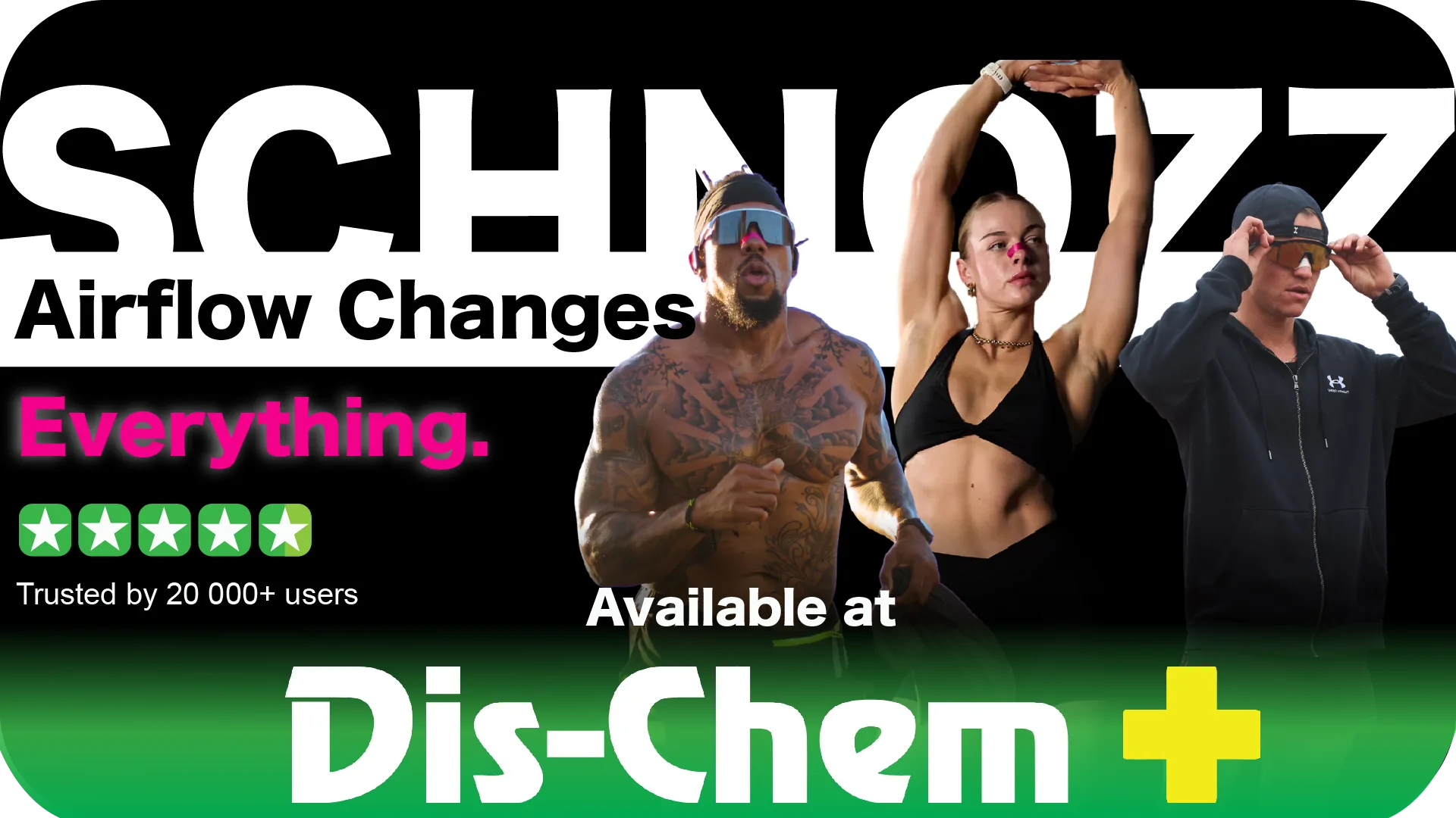 Schnozz Strips — airflow changes everything. Available at Dis-Chem.