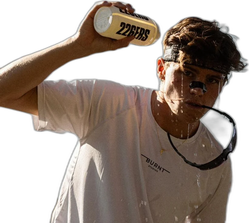 Athlete training with a Schnozz nasal strip