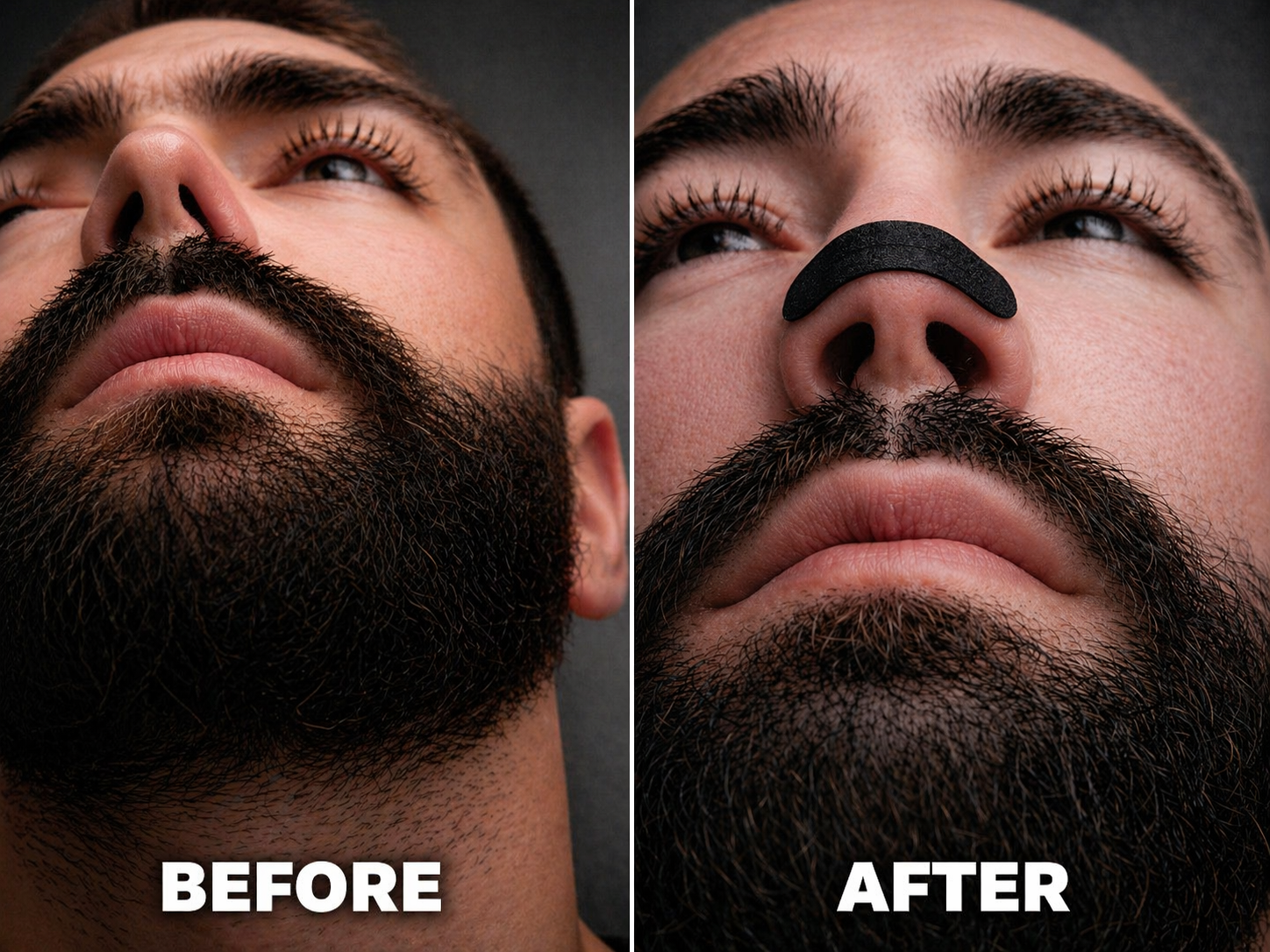 Black Nasal Strips 30 Day Supply before and after
